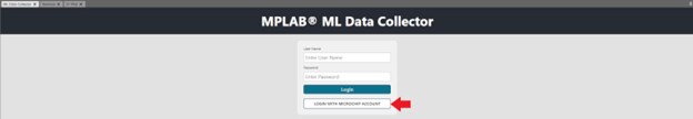 MPLAB ML Data Collector Login Page