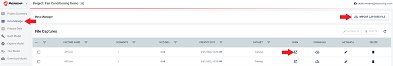 Importing Captured Data File