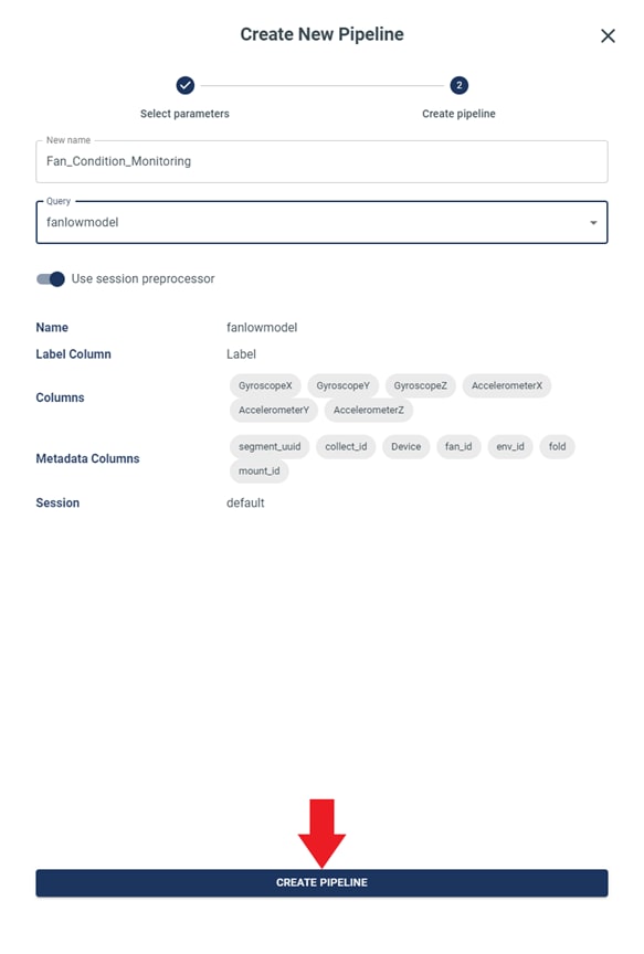 Naming the New Pipeline and Selecting the Query