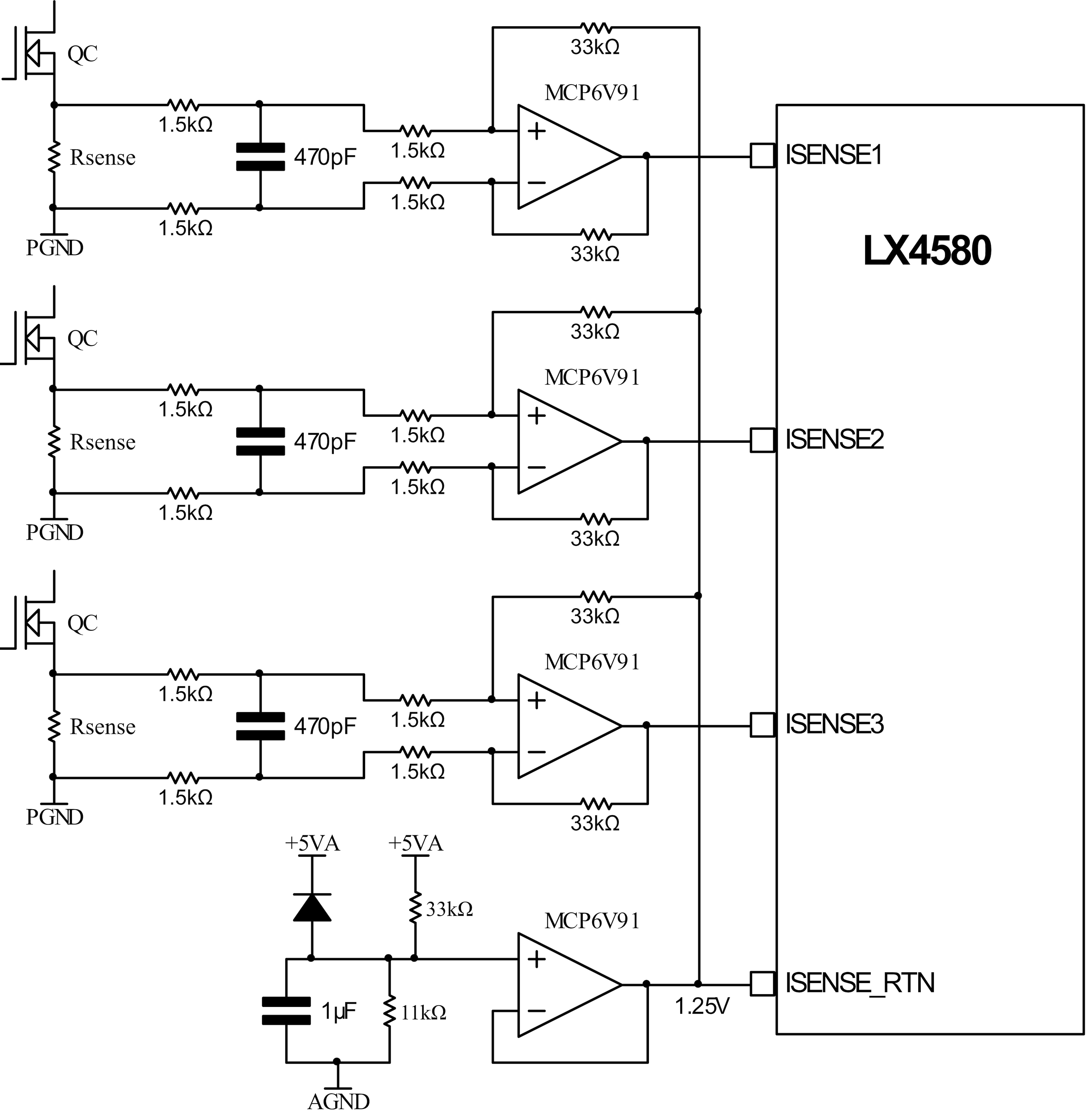 3-Phase-Current-Sense Implementation-MCP6V91-Diagram